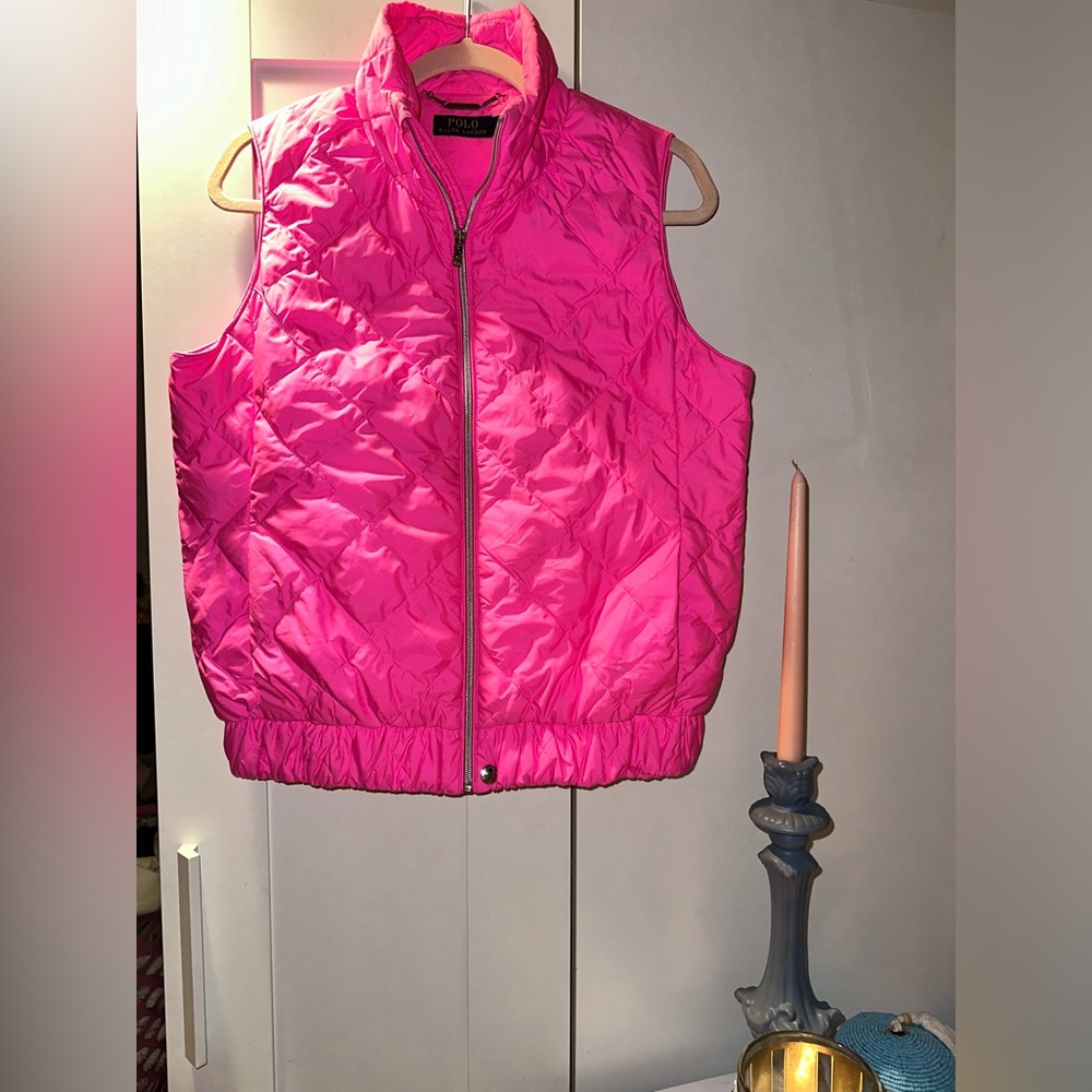 NWOT Polo Ralph Lauren Neon Fuchsia Puffer Vest